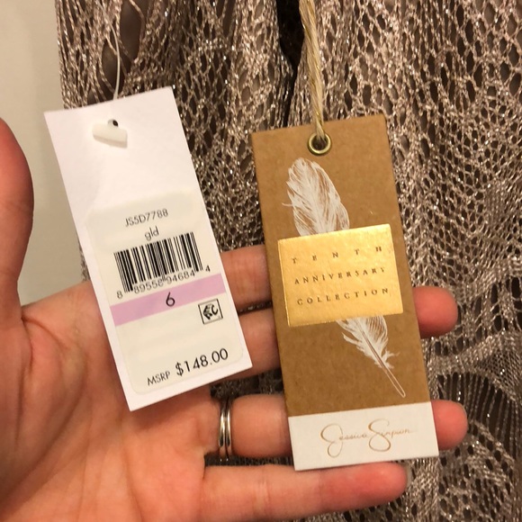 💎Jessica Simpson Gold Fringe Dress NWT! - Picture 7 of 8